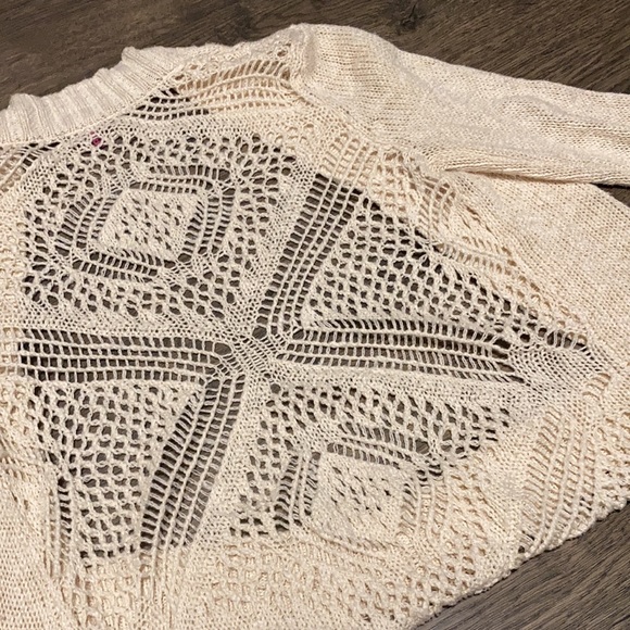 Open Weave Cream Sweater - Picture 3 of 4